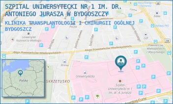 KLINIKA TRANSPLANTOLOGII I CHIRURGII OGÓLNEJ - SZPITAL UNIWERSYTECKI NR 1 IM. DR. ANTONIEGO JURASZA W BYDGOSZCZY - MARII SKŁODOWSKIEJ-CURIE 9, BYDGOSZCZ