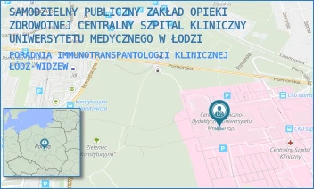 PORADNIA IMMUNOTRANSPANTOLOGII KLINICZNEJ - SAMODZIELNY PUBLICZNY ZAKŁAD OPIEKI ZDROWOTNEJ CENTRALNY SZPITAL KLINICZNY UNIWERSYTETU MEDYCZNEGO W ŁODZI - UL. POMORSKA 251,  ŁÓDŹ-WIDZEW