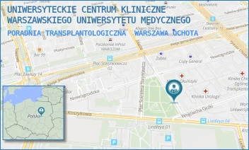 PORADNIA TRANSPLANTOLOGICZNA - UNIWERSYTECKIE CENTRUM KLINICZNE WARSZAWSKIEGO UNIWERSYTETU MEDYCZNEGO - WILLIAMA HEERLEINA LINDLEYA 4,  WARSZAWA OCHOTA